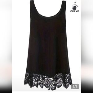 Black And Lace Vest Top Plus Size 1X